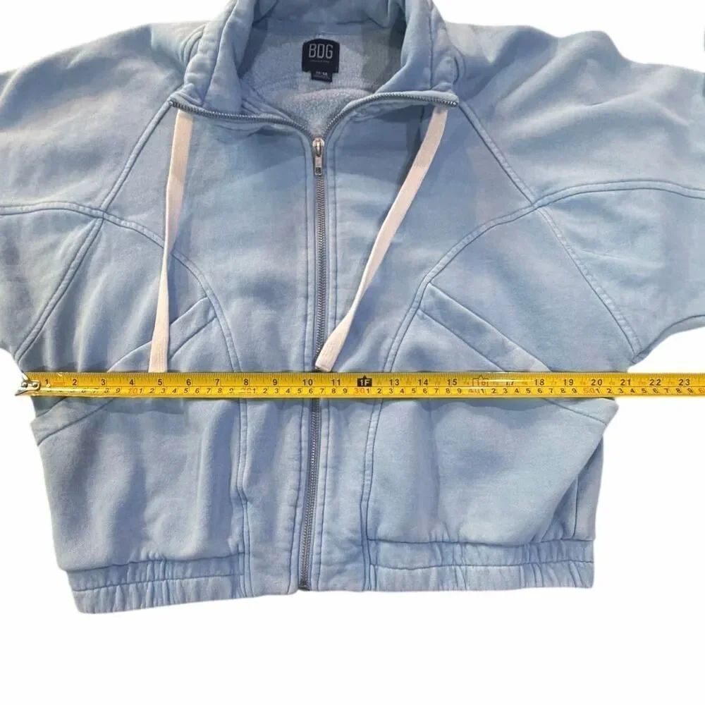 BDG Evie Fleece Baby Blue Full Zip Jacket Slouchy Oversized Streetwear Medium - Picture 7 of 16